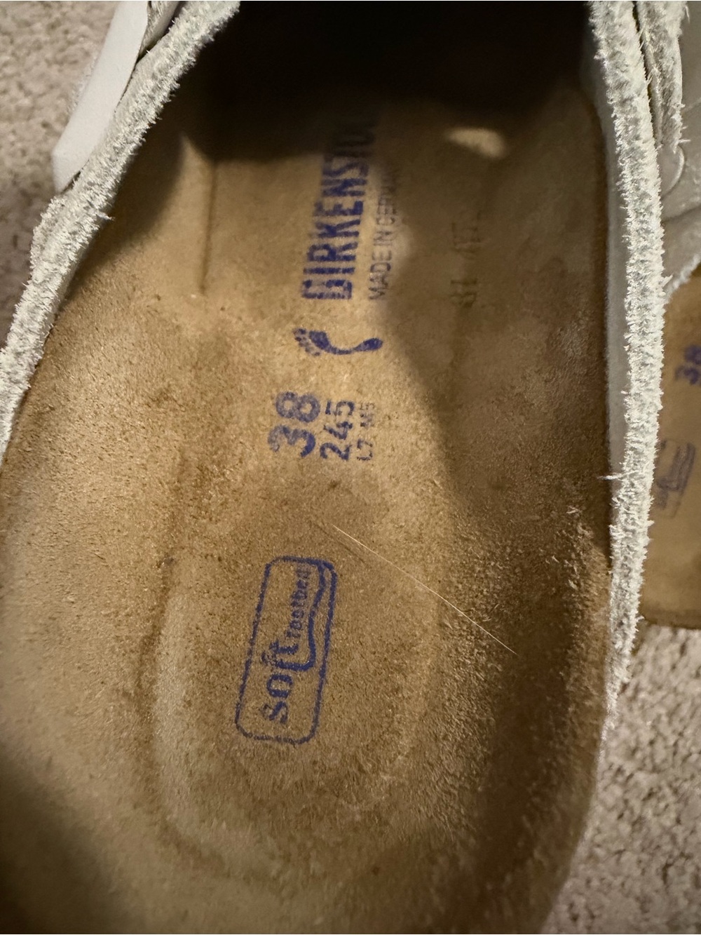 Birkenstock Off-White Suede Boston Clogs - Picture 3 of 3